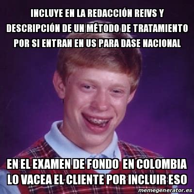 Meme Bad Luck Brian incluye en la redacciÃ³n Reivs y descripciÃ³n de