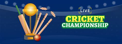 Live Cricket Championship Header Or Banner Design With Realistic Ball