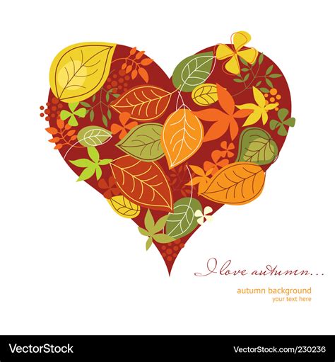 Autumn heart Royalty Free Vector Image - VectorStock