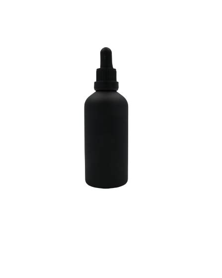 100ml Matte Black Glass Bottles Tamper Evident Pipettes Box Of 140