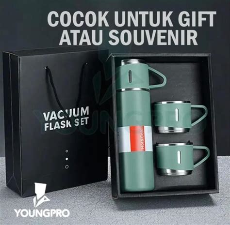 Termos Sultan 3 In 1 Vacuum Flask Set Botol Minum Cangkir Premium 500