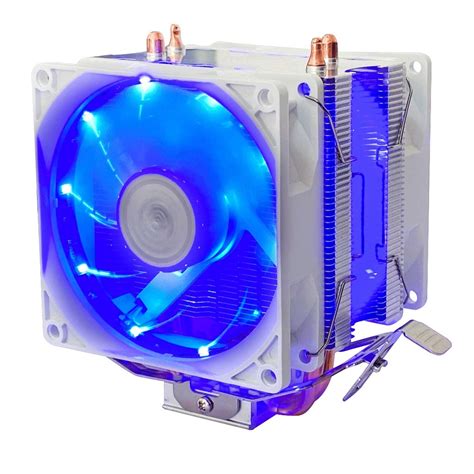 Cooler Gamer Branco Universal Intel Amd Duplo Fan Rgb C Led Azul Dex