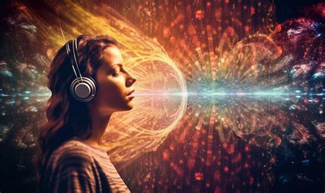 Premium AI Image A Woman Listening To Music With Headphones In Front