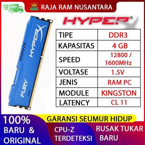 Jual Ram Kingston Hyperx Fury Gaming Ddr Gb Mhz Ram Pc Ddr