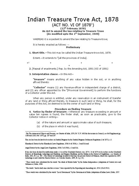 Indian Treasure Trove Act Of 1878 Pdf