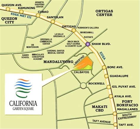 Location & Address of Empire East California Garden Square - Mandaluyong City.