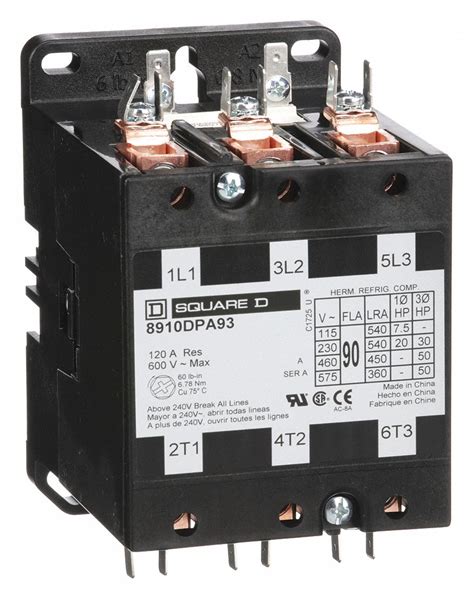 Square D Definite Purpose Magnetic Contactor Poles A Full Load