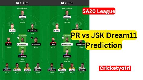 Pr Vs Jsk Dream Prediction In Hindi Fantasy Cricket Pitch Report