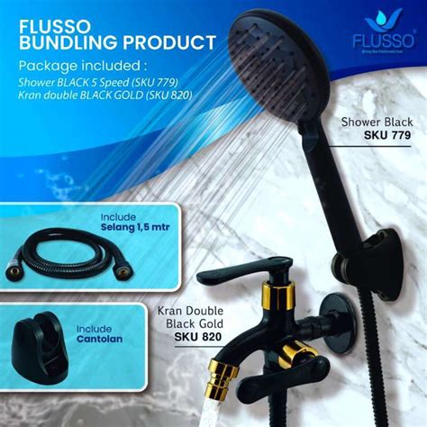 Promo Hemat Bundling Shower Set Speed Black Series Flusso Original