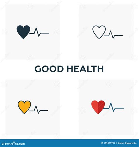 Good Health Icon Set Four Elements In Diferent Styles From Community