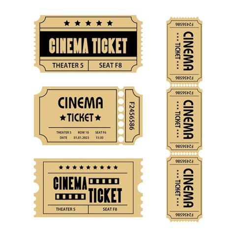 Bilhete de cinema retrô Vetor Premium