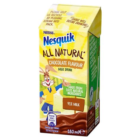 Nesquik All Natural Chocolate UHT Milk Ready To Drink 180ml