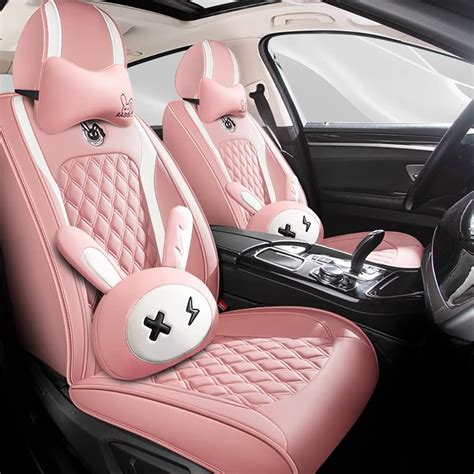 Bbkvf Cute Cartoon Bunny Car Seat Cover 5 Set With