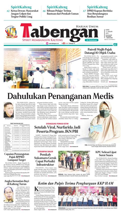 Koran Harian Umum Tabengan Edisi 11 Januari 2024