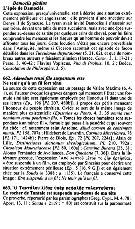 Damoc is gladius L épée de Damoclès Cette expression presqu