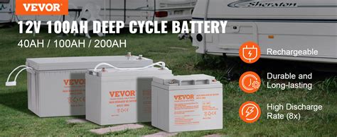 Vevor Deep Cycle Battery V Ah Agm Marine Rechargeable Battery