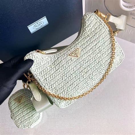 Prada Re Edition 2005 Crochet Bag Aqua GSM LUXURY