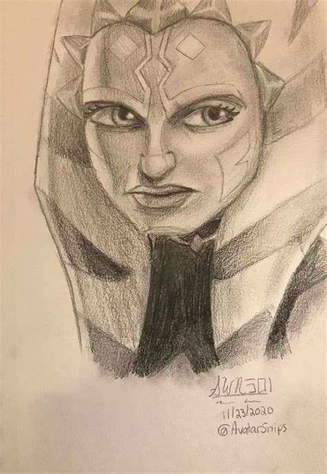 My Ahsoka Tano Drawing Star Wars Drawings Star Wars Art Drawings