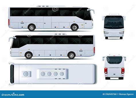 Bus Mockup Top View Coach Car Sides Of Vehicle Truck Mock Up Front