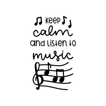 Keep Calm And Listen To Music Musical Free Svg File SVG Heart