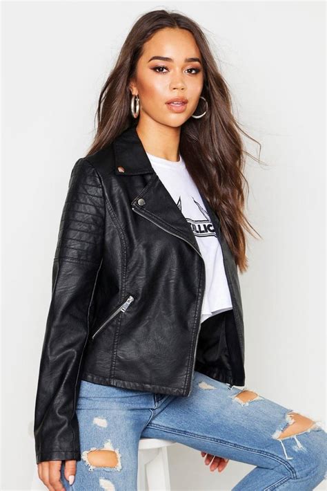 Boohoo Faux Leather Biker Jacket Best Leather Jackets 2020 Popsugar