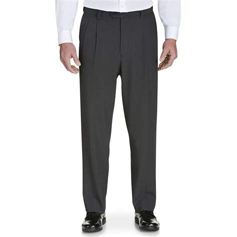 Gold Series By Dxl Men S Waist Relaxer Pleated Pants Grey 52w X 28l