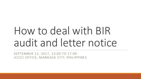 Ppt How To Deal With Bir Audit And Letter John Patrick Guillen