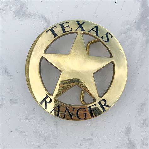 Vintage Mens Belt Buckle Texas Ranger Solid Brass Etsy