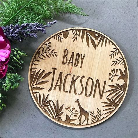 Custom Wooden Baby Name Plaque Baby Announcement Nursery - Etsy