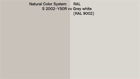 Natural Color System S 2002 Y50r Vs Ral Grey White Ral 9002 Side By