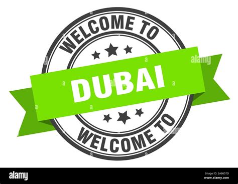 Dubai Stamp Welcome To Dubai Green Sign Stock Vector Image And Art Alamy