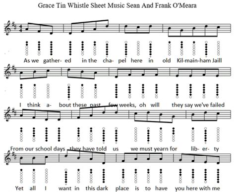 Grace Tin Whistle Notes And Sheet Music Irish Folk Songs