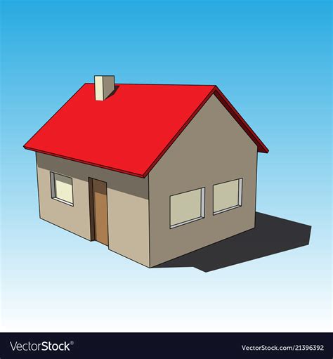 3d image - simple colored isolated house Vector Image