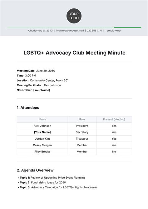 Free Club Meeting Minutes Templates Editable And Printable