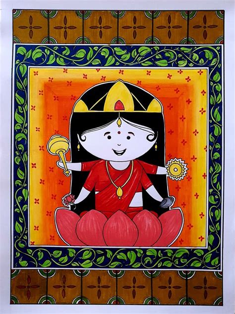 Durga Maa Madhubani Art Pichwai Paintings Painting