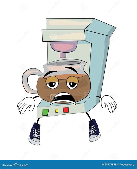 Tired Coffee Maker Cartoon Stock Illustration Illustration Of Maker