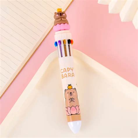 Capybara Kawaii Multicolored Pens Cute Bear Cartoon Ballpoint Pen