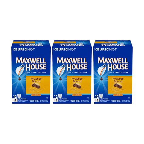 Maxwell House Master Blend Coffee Light Roast K Cup Packs 12 Count