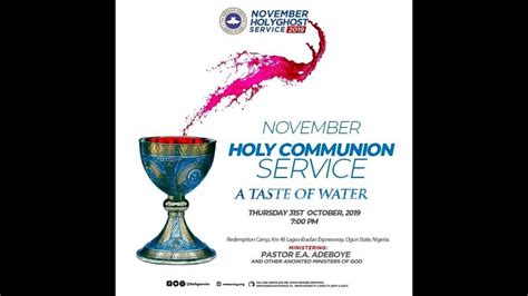 LIVE VIDEO RCCG November 2019 Holy Communion Service