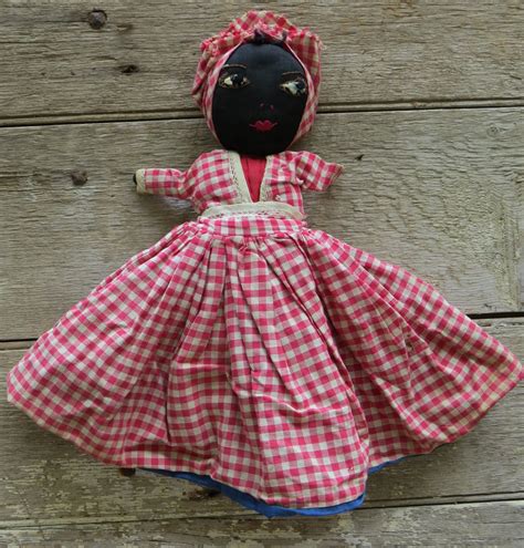 Primitive Original Topsy Turvy Rag Doll Handmade Cloth Folk Art