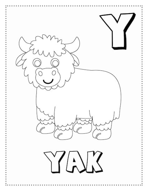 Premium Vector Letter Y Is For Yak Coloring Page Coloring Book Letter