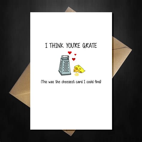 Cute Pun Valentines Day Card - I think you're GRATE | Punny valentines ...