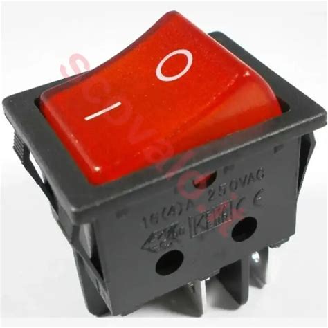 Interruttore A Bilanciere Bipolare 0 1 Luminoso Rosso 16A