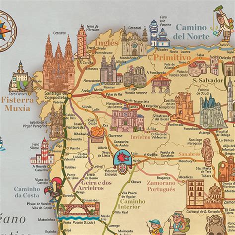 Mapa De Los Caminos De Santiago Mapa De Los Caminos De Santiago