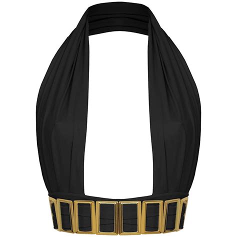 Petisa Halter Neck Bikini Top With Golden Details In Black ANTONINIAS Wolf Badger