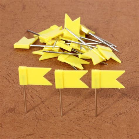 100PCS Flag Marker Shape Map Pins Cork Notice Board Push Assorted