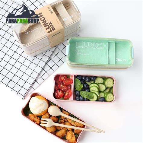 Layer Japanese Wheat Straw Lunch Box Ml Portable Picnic Food Fruit