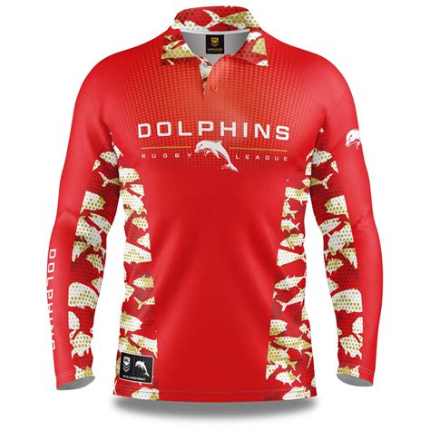 Nrl Dolphins Reef Runner Fishing Shirt Adult Ashtabula