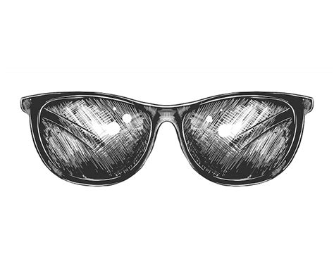 Premium Vector Hand Drawn Sketch Of Sunglasses In Monochrome