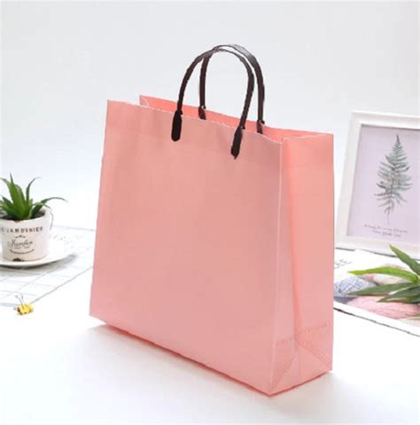 Disposable 5 Kg Max Load Kraft Paper Flexi Loop Handle Shopping Pink